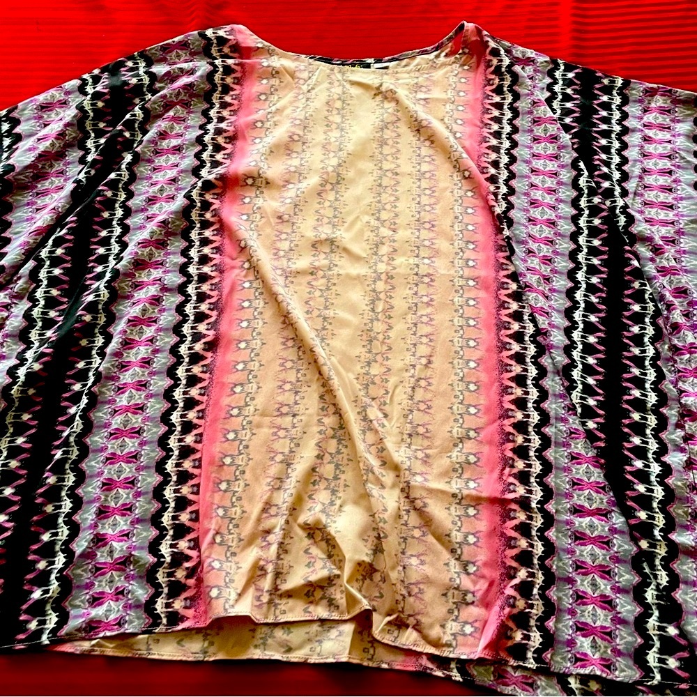 Pre-Owned Multicolor Asymetrical Bob Mackie Wearable Art Caftan Top